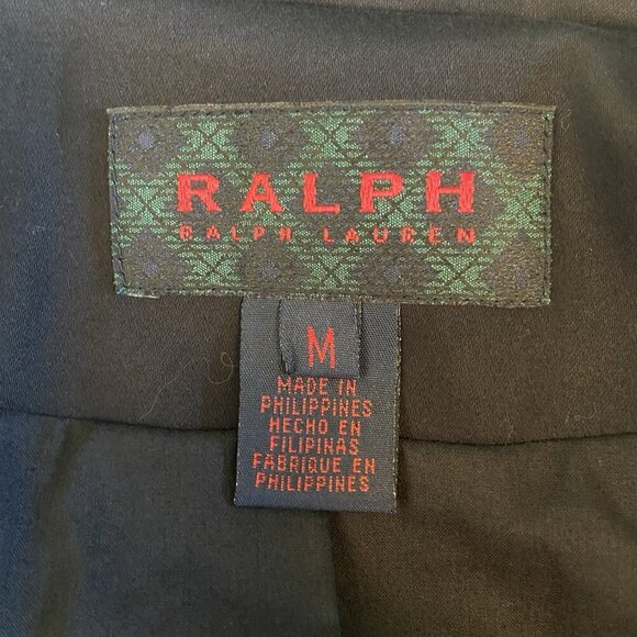 Vintage Ralph Lauren Gold Buttons Black Blazer Size M Equestrian Preppy Cotton - Picture 5 of 8